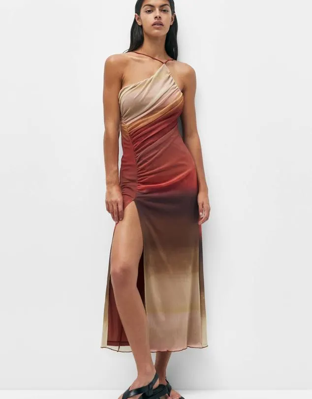 Long Asymmetric Tulle Dress
