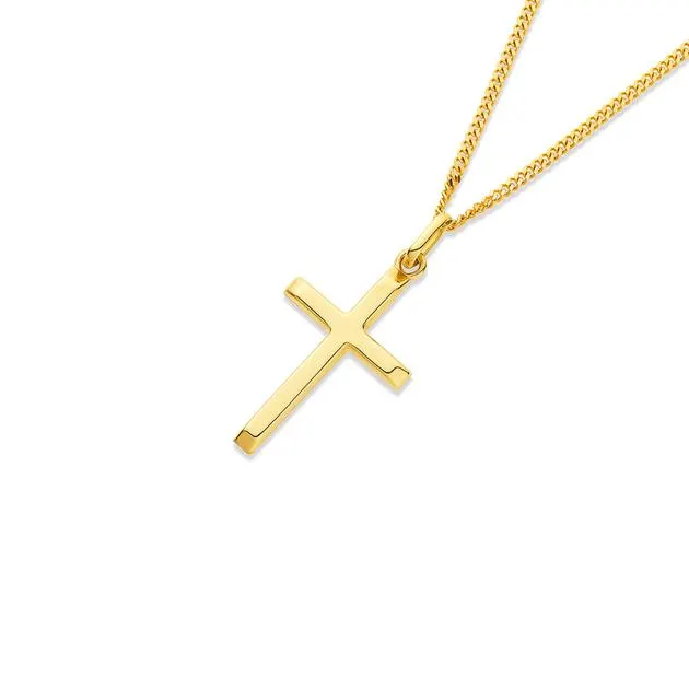 9ct, 20mm Plain Cross Pendant