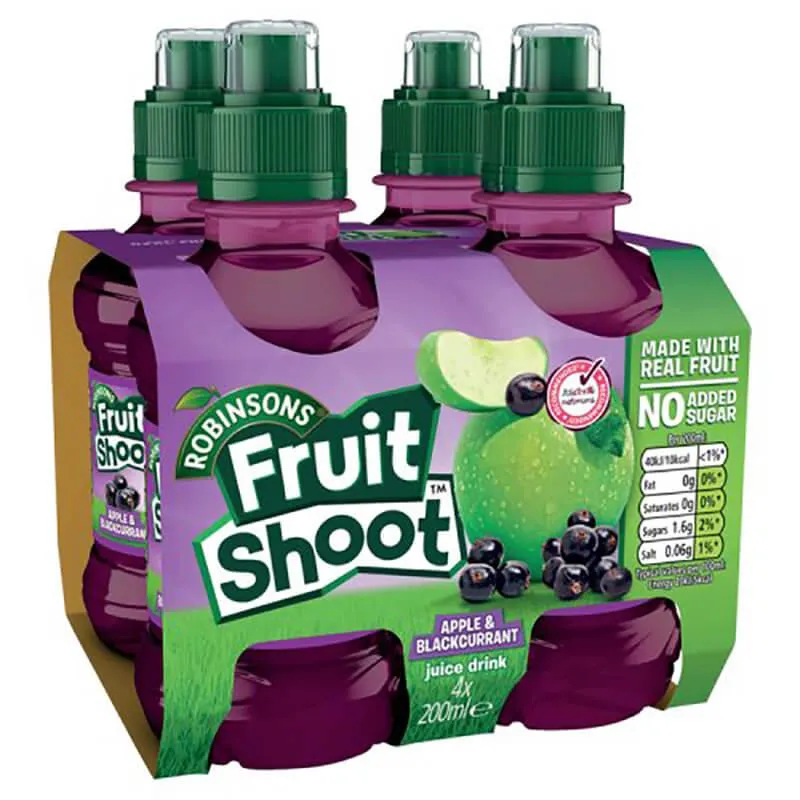 Robinsons Fruit Shoot Apple & Blackcurrant 200ml 4pk