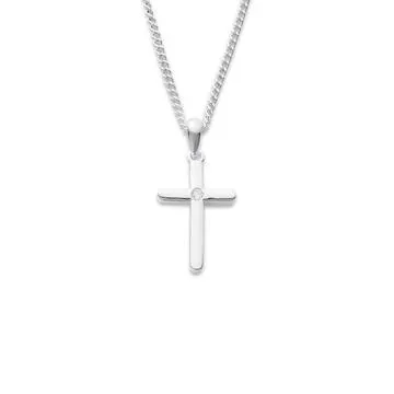 Sterling Silver Cubic Zirconia Cross Pendant