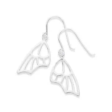 Sterling Silver Butterfly Wing Earrings