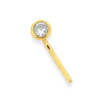 9ct Gold 2.5mm CZ Nose Stud