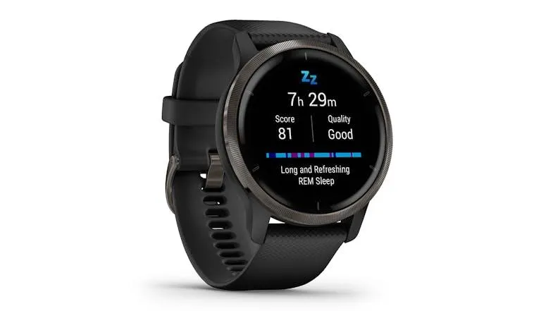 Garmin Venu 2 - Slate Bezel with Black Case and Silicone Band