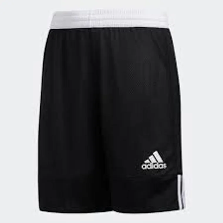 Adidas Boys 3-Stripe Reversible Basketball Shorts Black/White