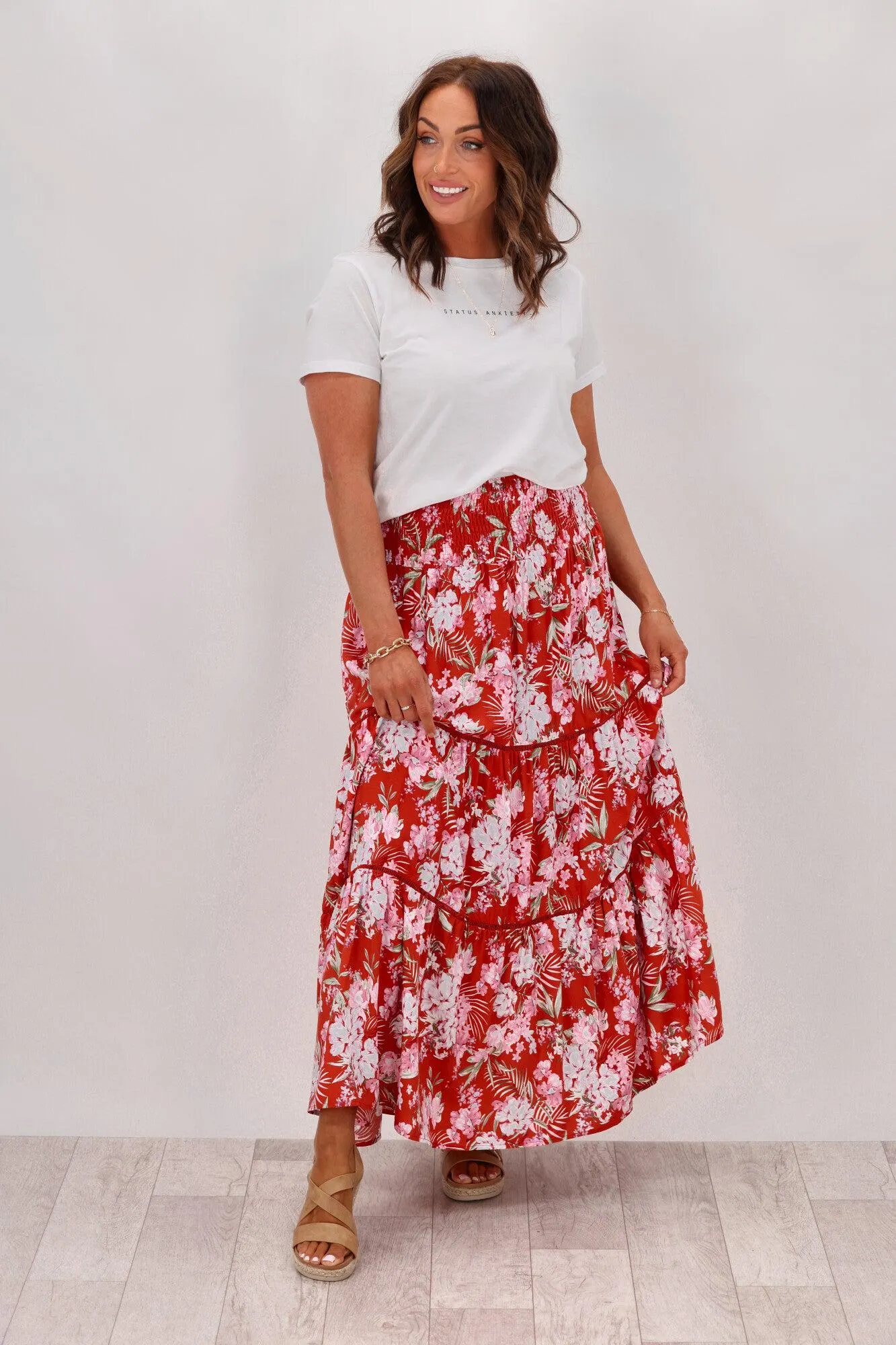 Miracle Casia Shirred Tiered Skirt
