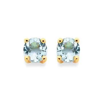 9ct, Aquamarine Stud Earrings