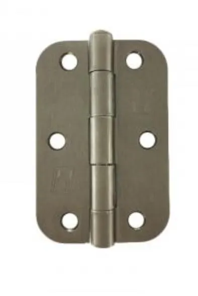 Hinge Steel 89x58x2mm R1/2 Gunmetal Grey Electroplate & Lacquered (Greased Pin)