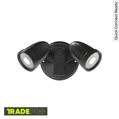 Ultra 30W 4000K Ip65 Black Led Twin Flood Light