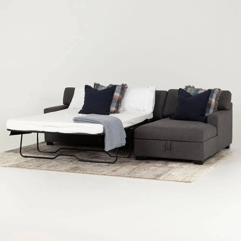 Baxter Sofa Bed With Chaise, Dark Grey