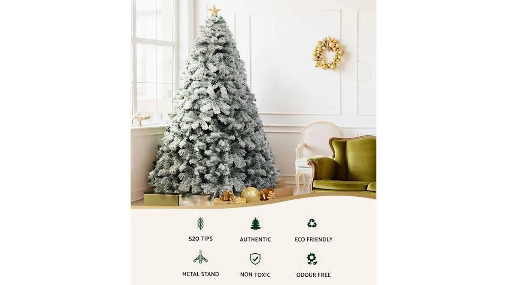 Jingle Jollys Christmas Tree 180cm Snowy 520 Tips