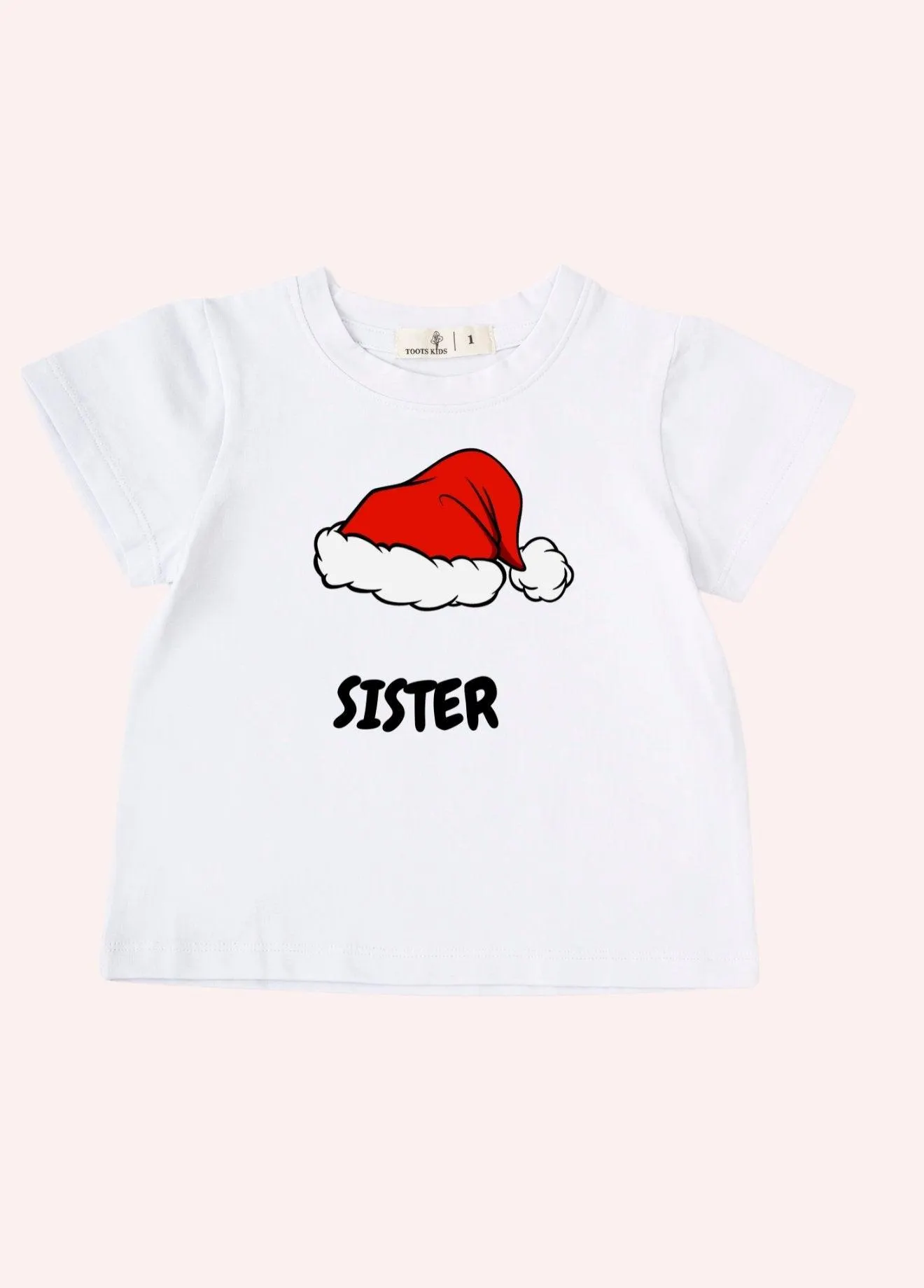 SISTER CHRISTMAS HAT KIDS T-SHIRT