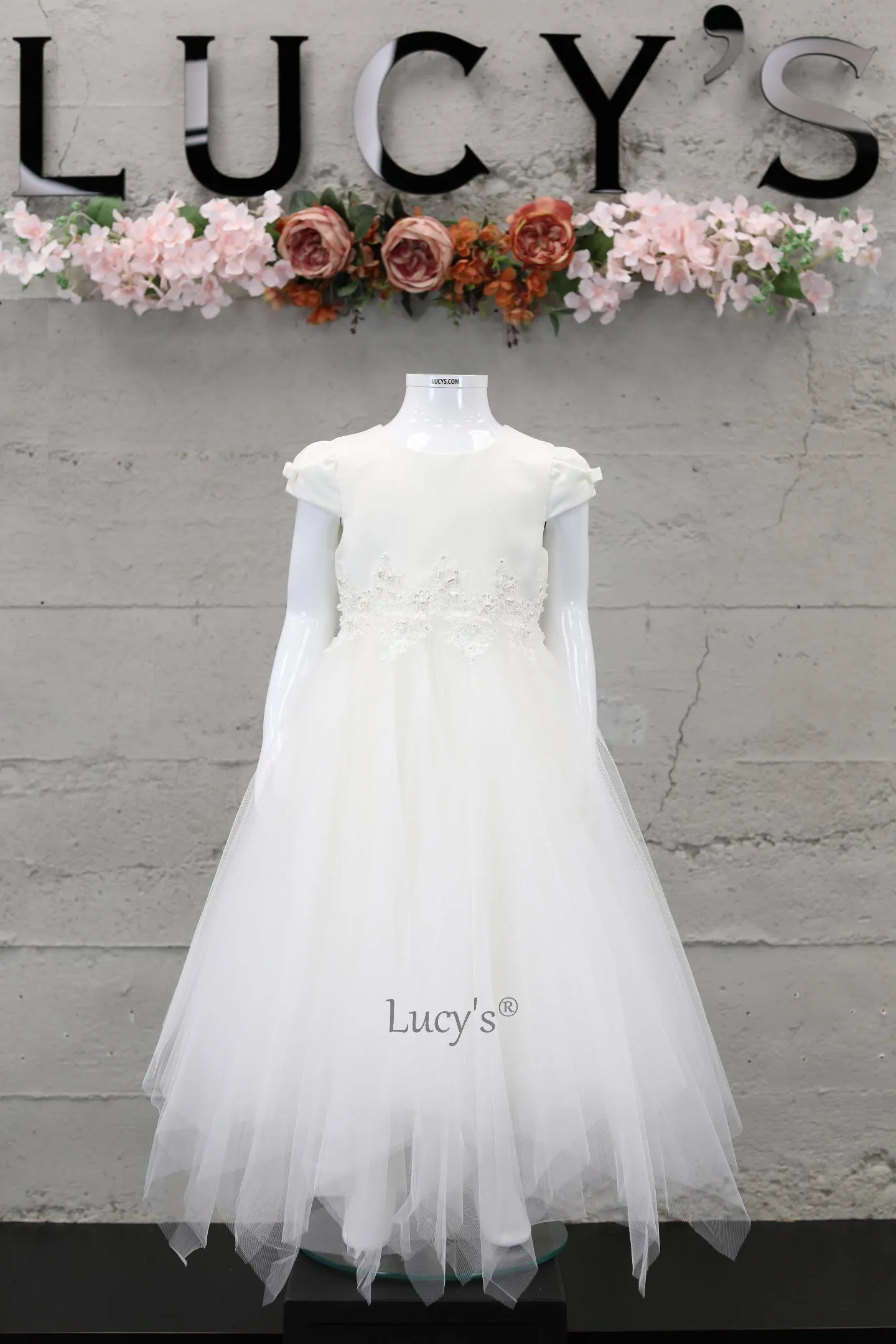 Girls Ivory Premium Flower Girl Dress - Chantal