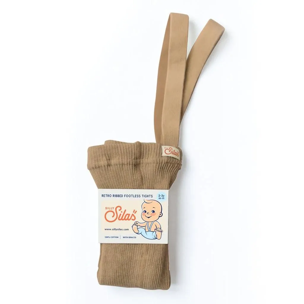 Footed Tights - Light Brown