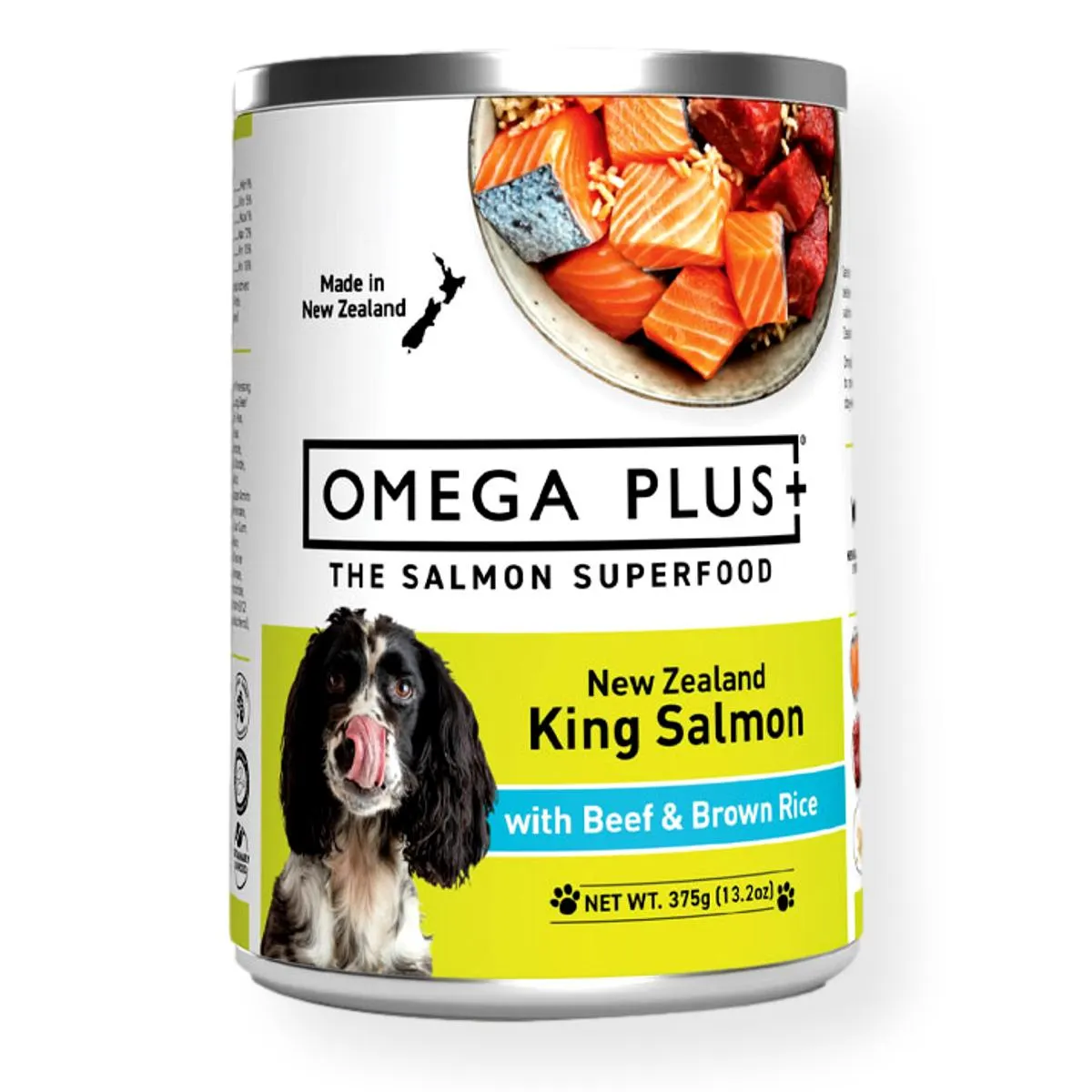 Omega Plus Canned Dog Food King Salmon & Beef with Brown Rice 375g