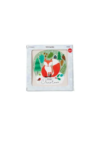 WHSmith Boxed Cards Woodland Fox & Deer of 10