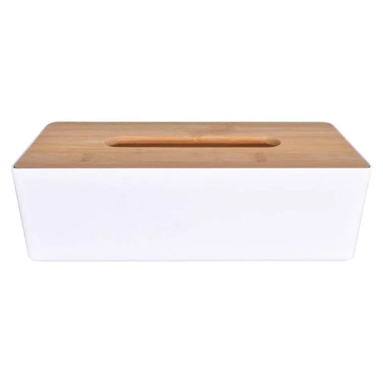 Clevinger Bamboo Tissue Box White