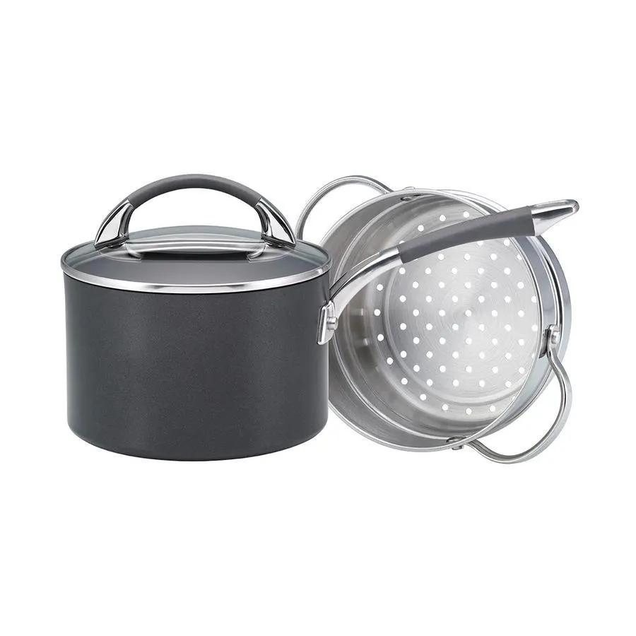 Anolon Endurance+ 18cm (2.8L) Saucepan & Bonus Steamer Black
