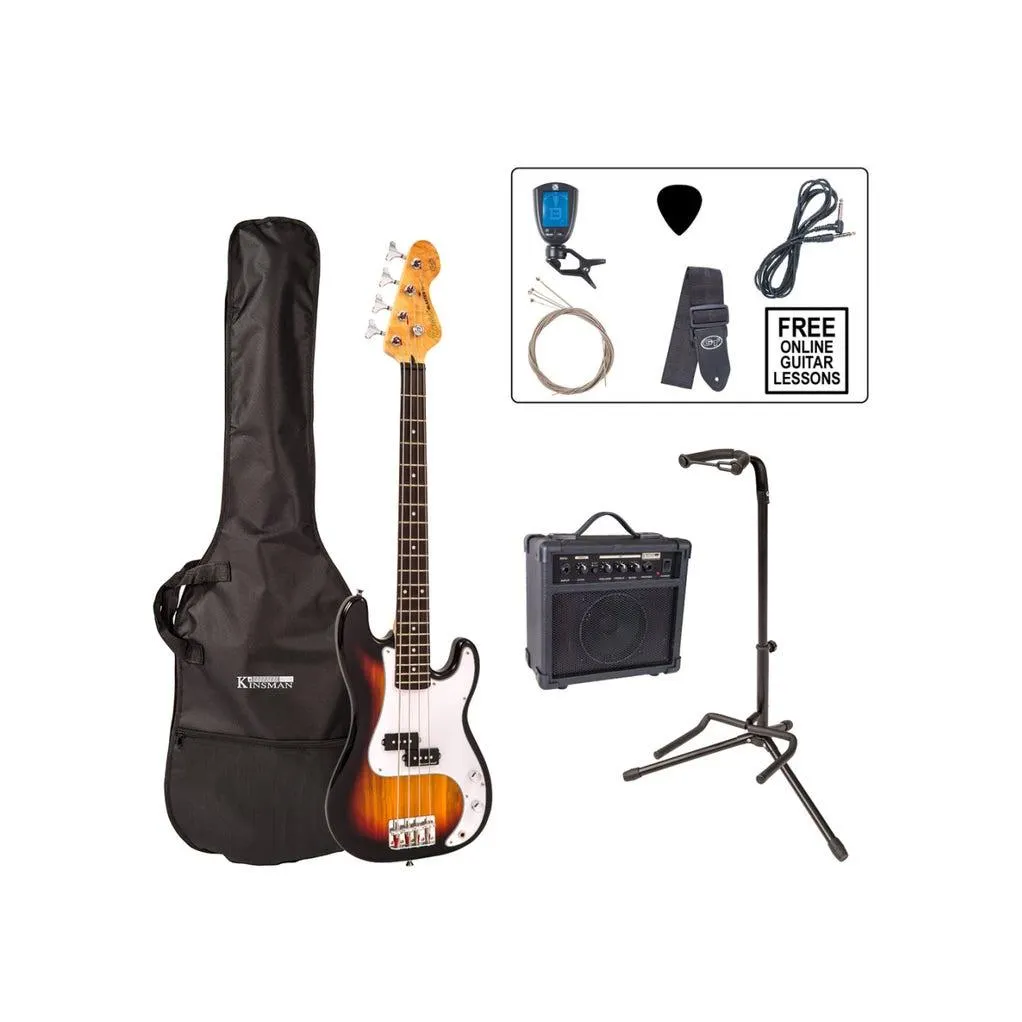 ENCORE BPE20SB - SHORT SCALE - P STYLE - BLASTER PACKAGE - SUNBURST - ELECTRIC BASS/AMP/STAND/GIG BAG/TUNER/STRAP/CABLE