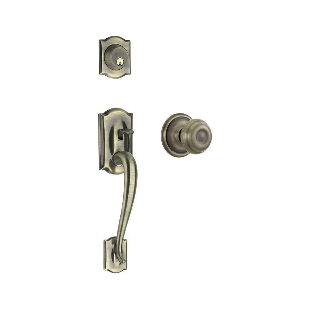 Schlage F Series Camelot Entrance Set with Georgian Knob