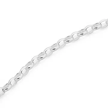 Sterling Silver 45cm Oval Belcher Chain