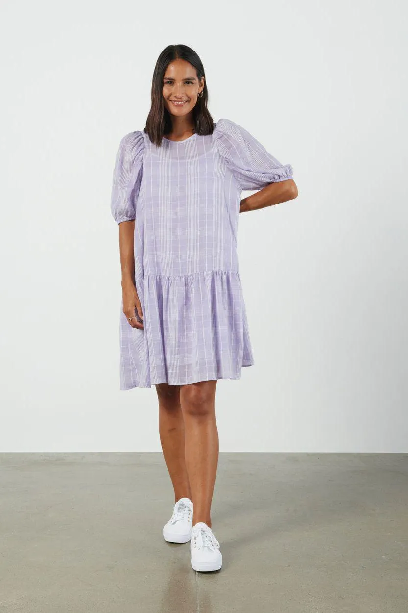 Lucy Dress | Lilac Windowpan
