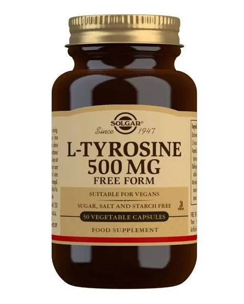Solgar L Tyrosine 500mg Free Form 50 Vegetable Capsules