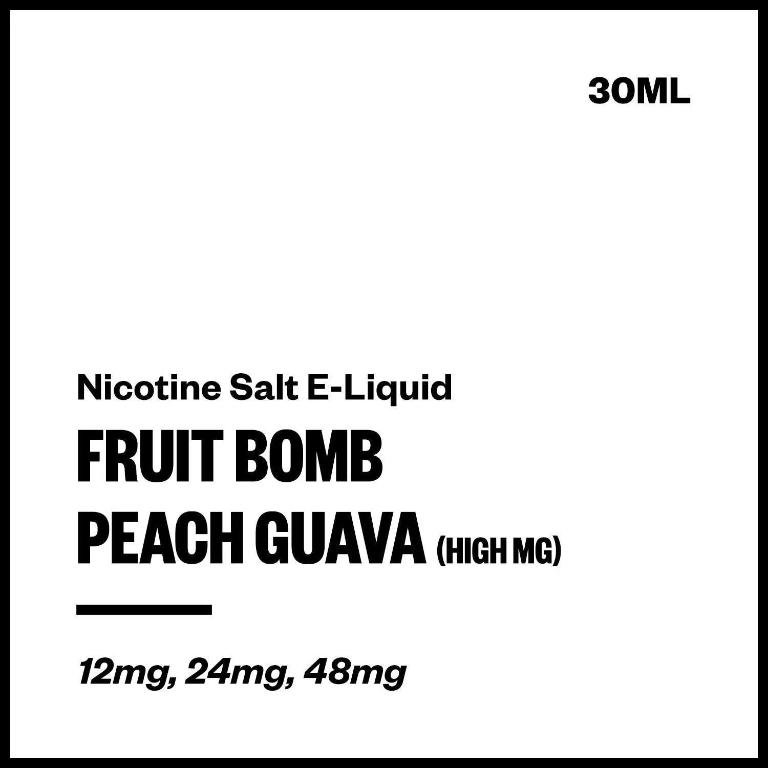 Fruit Bomb - Peach Guava (High MG Nic Salt E-Liquid 30ml)
