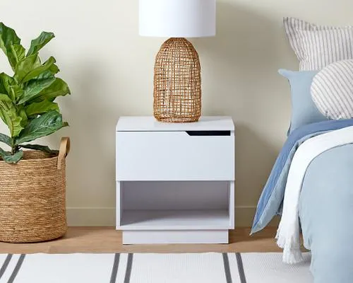 Zack Bedside Table - White