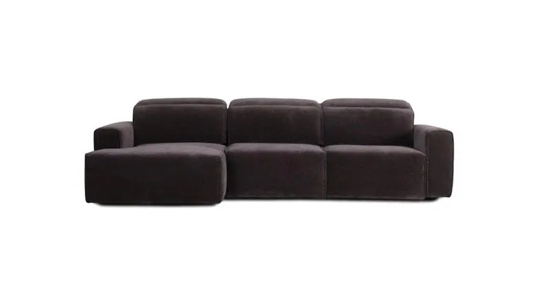 Caden 3 Seater Fabric Sofa with Sliding Seat and Chaise