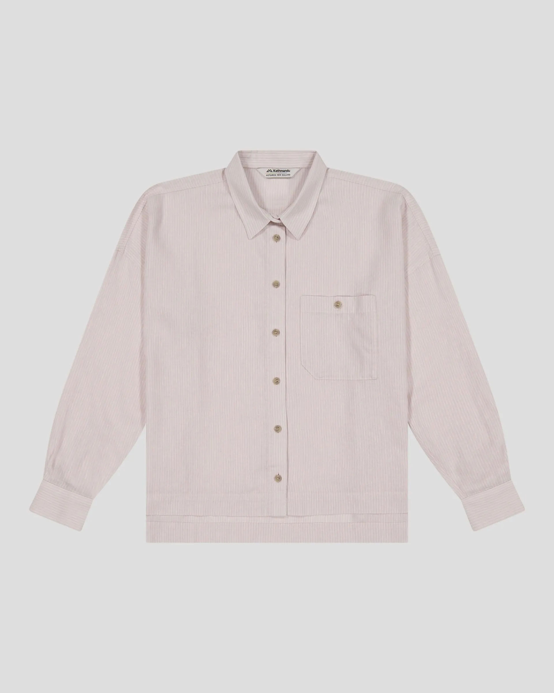 Women’s Weekend Natural Long Sleeve Shirt - Shroom Stripe