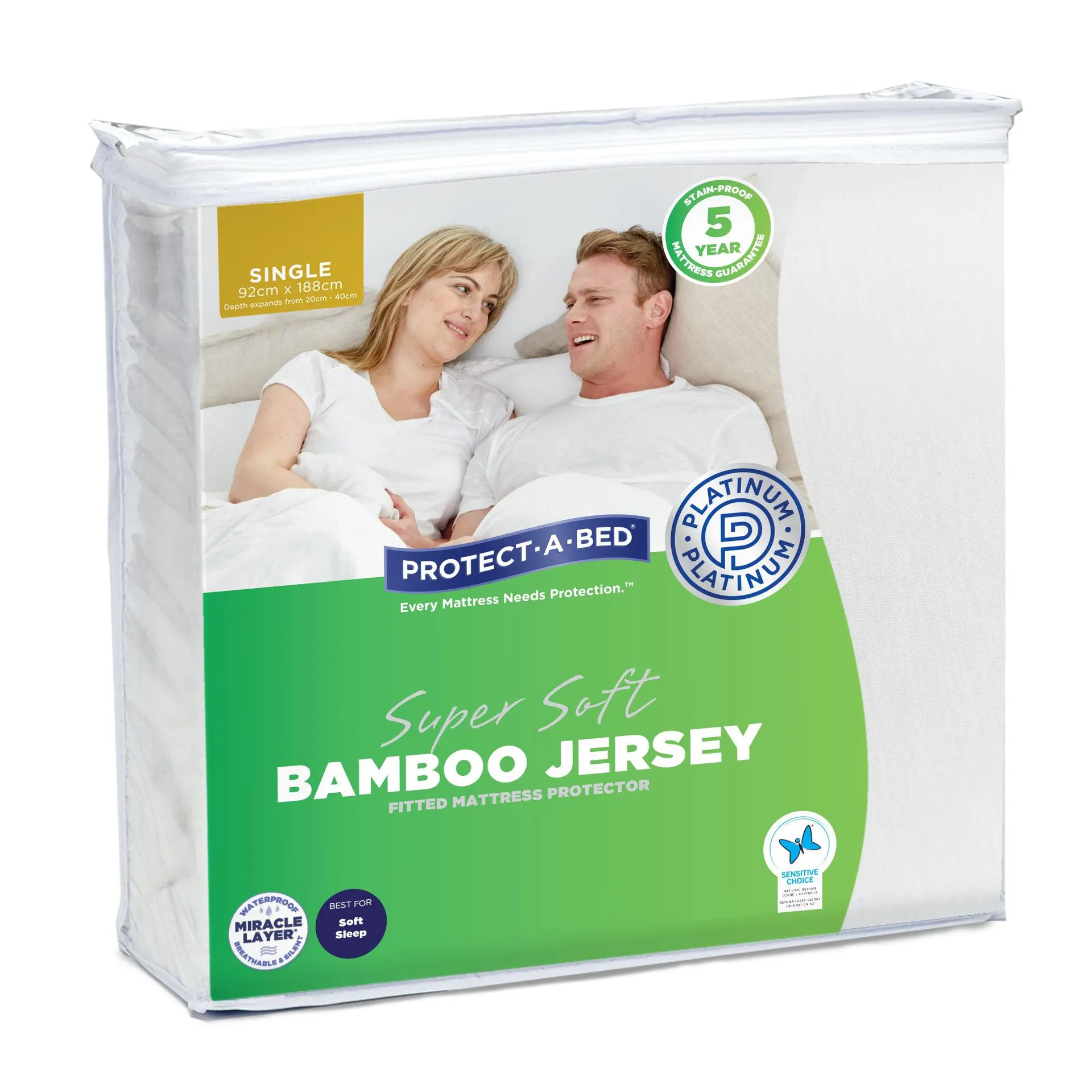 Protect-A-Bed Bamboo Waterproof Mattress Protector Single