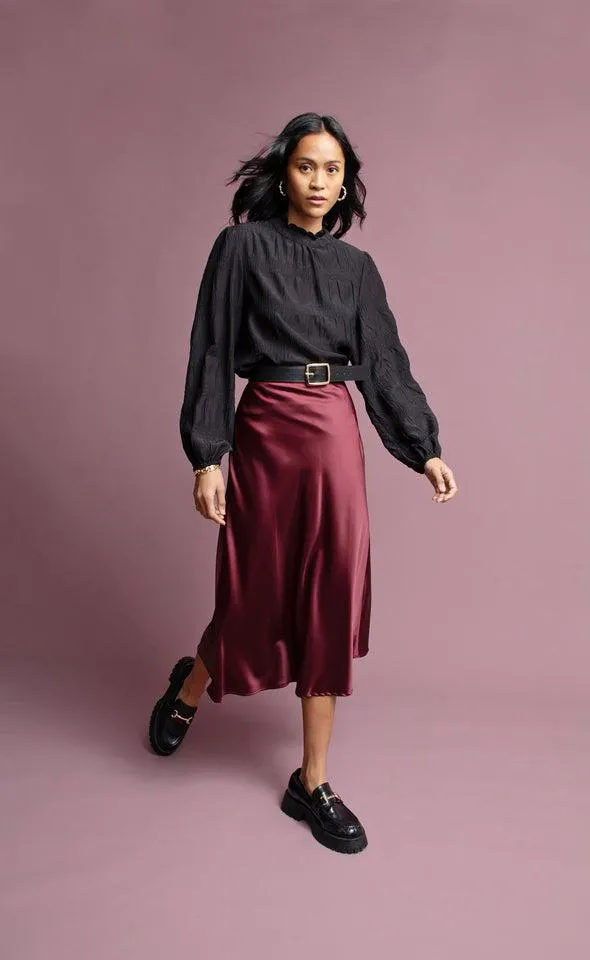 Satin Midi Skirt