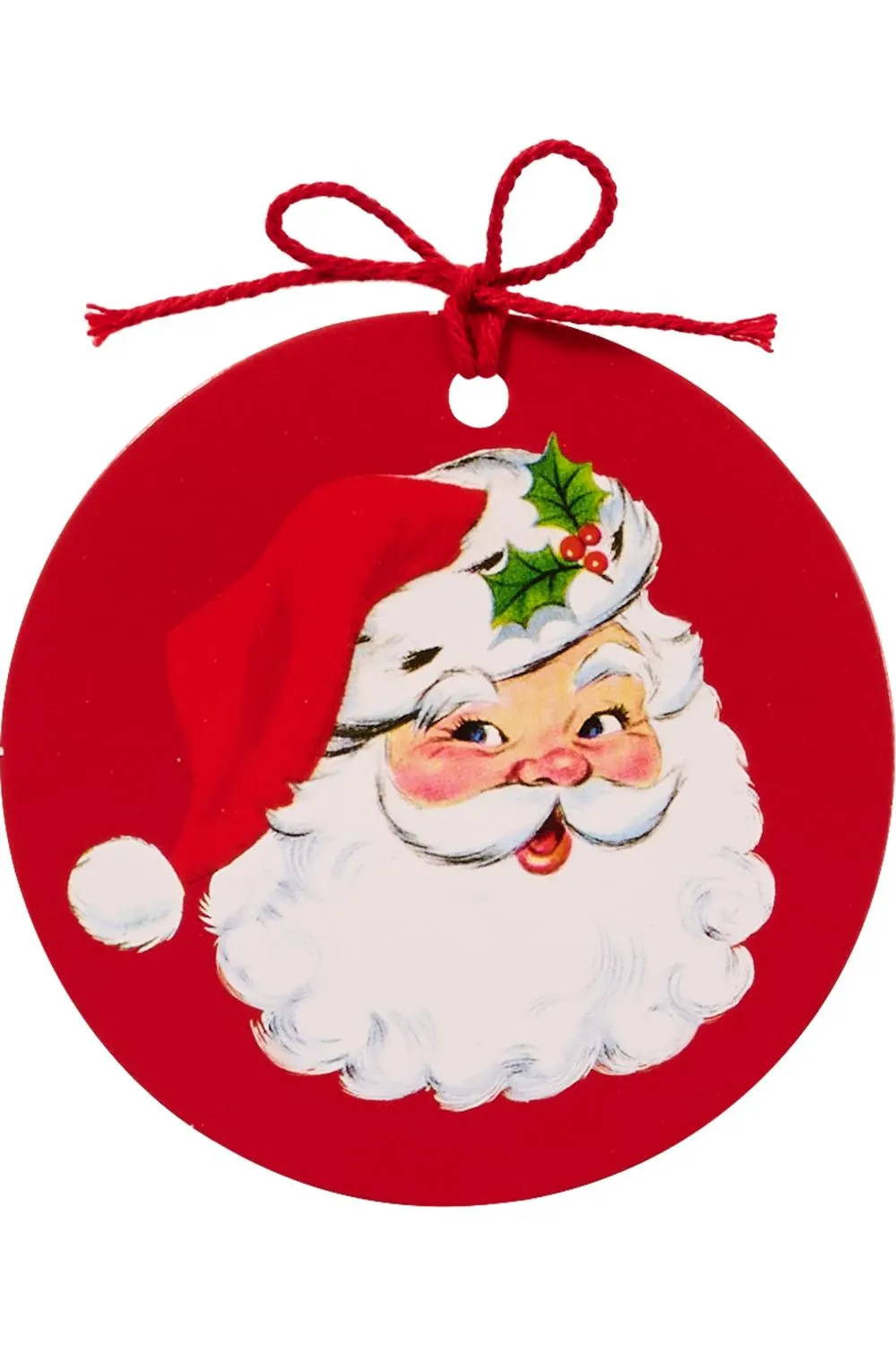 WHSmith Gift Tags Round Santa Pack of 6