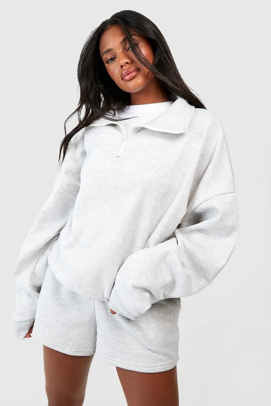 Half Zip Oversized Sweatshirt