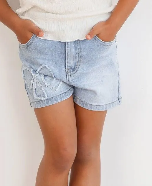 Little Kids' Applique Denim Short