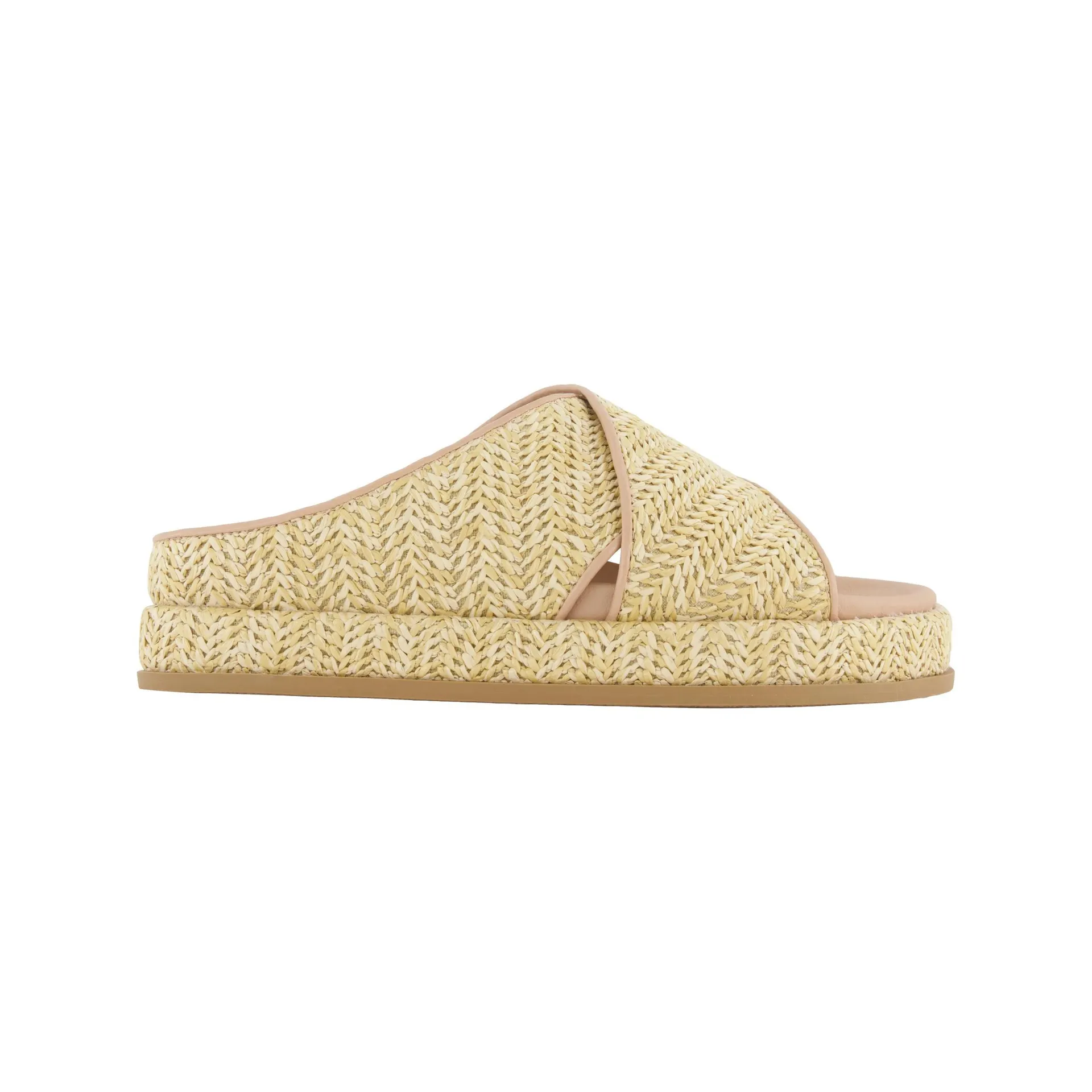 Raffia Crossover Platform Slides