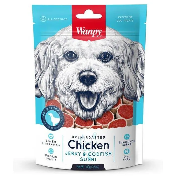 Wanpy Dog Chicken And Codfish Sushi 100g