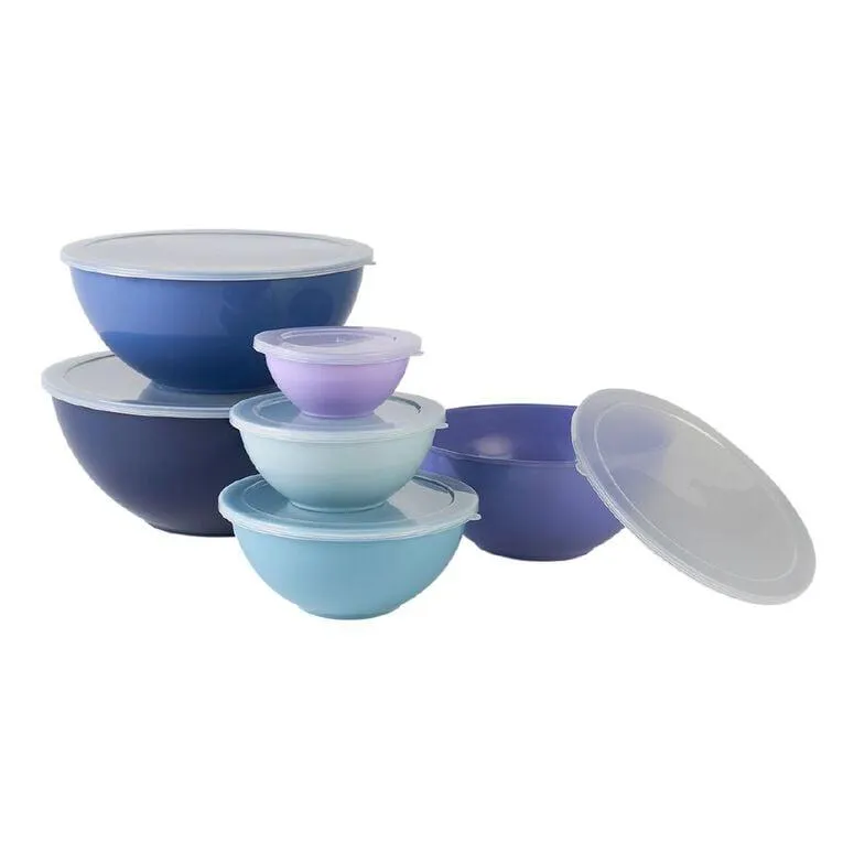 Living & Co Nested Bowls with Lids Multi-Coloured 6 Pack