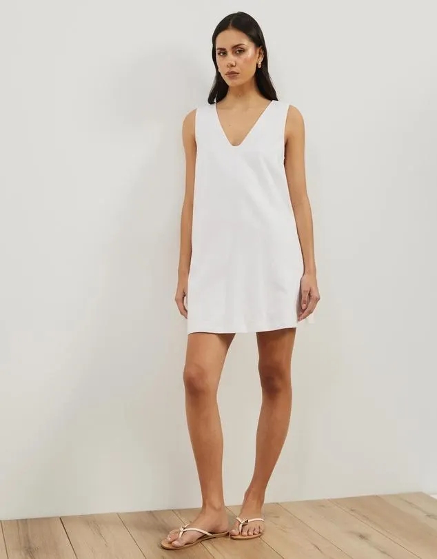 Mia A-Line Linen Blend Mini Dress