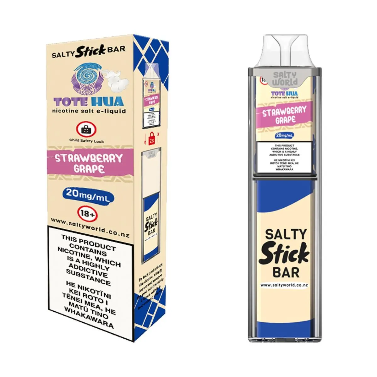 Salty Stick Bar Strawberry Grape Disposable Vape