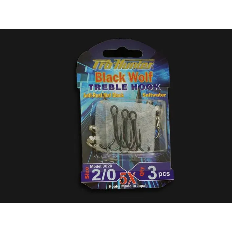 Treble Fishing Hooks 3 Pack - Size 2/0