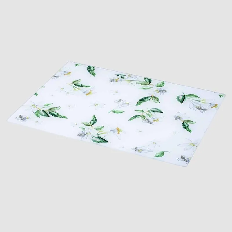 Just Home Manuka Floral Glass Cutting Board