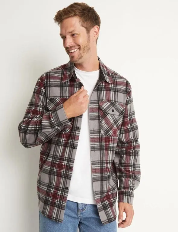 Rivers Polar Fleece Check Shacket