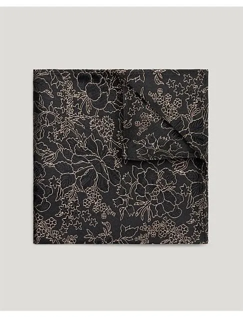 FLORAL JACQUARD SILK POCKET SQUARE