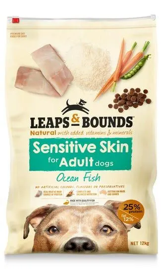 Leaps & Bounds Sensitive Skin Ocean Fish Adult Dog Food 12kg