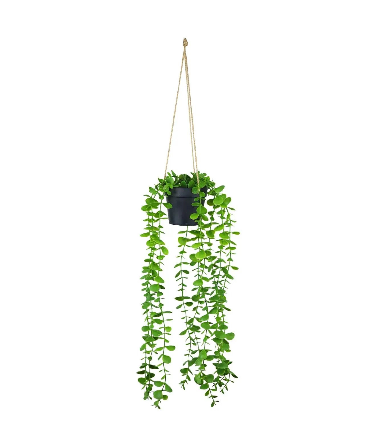 Hanging Faux Grass Plant with Black Pot 45cm