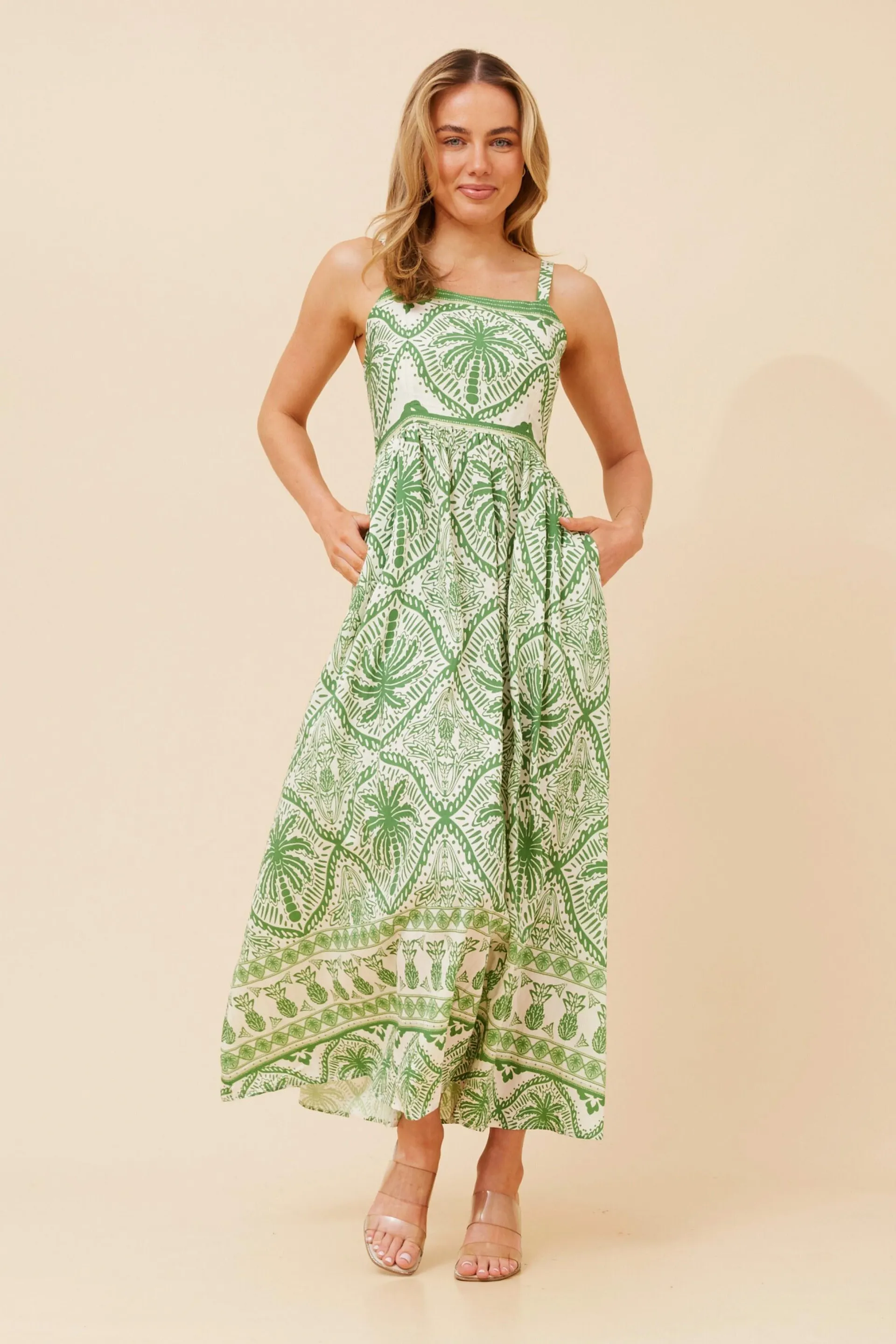 TAHA PALM TREE PRINT DRESS