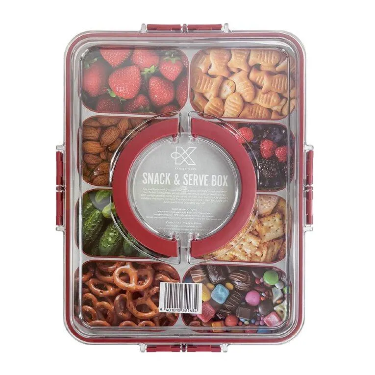 Kate's Kitchen Rectangle Snack & Serve Box Stocking Red