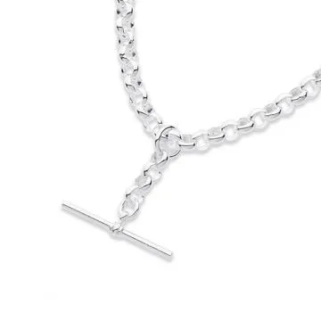 Sterling Silver 50cm Belcher Chain with T-Bar Fob