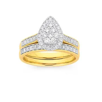 9ct, Diamond Bridal Set